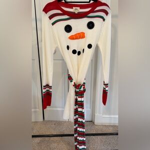 Festive Snowman Long Sleeve Dress